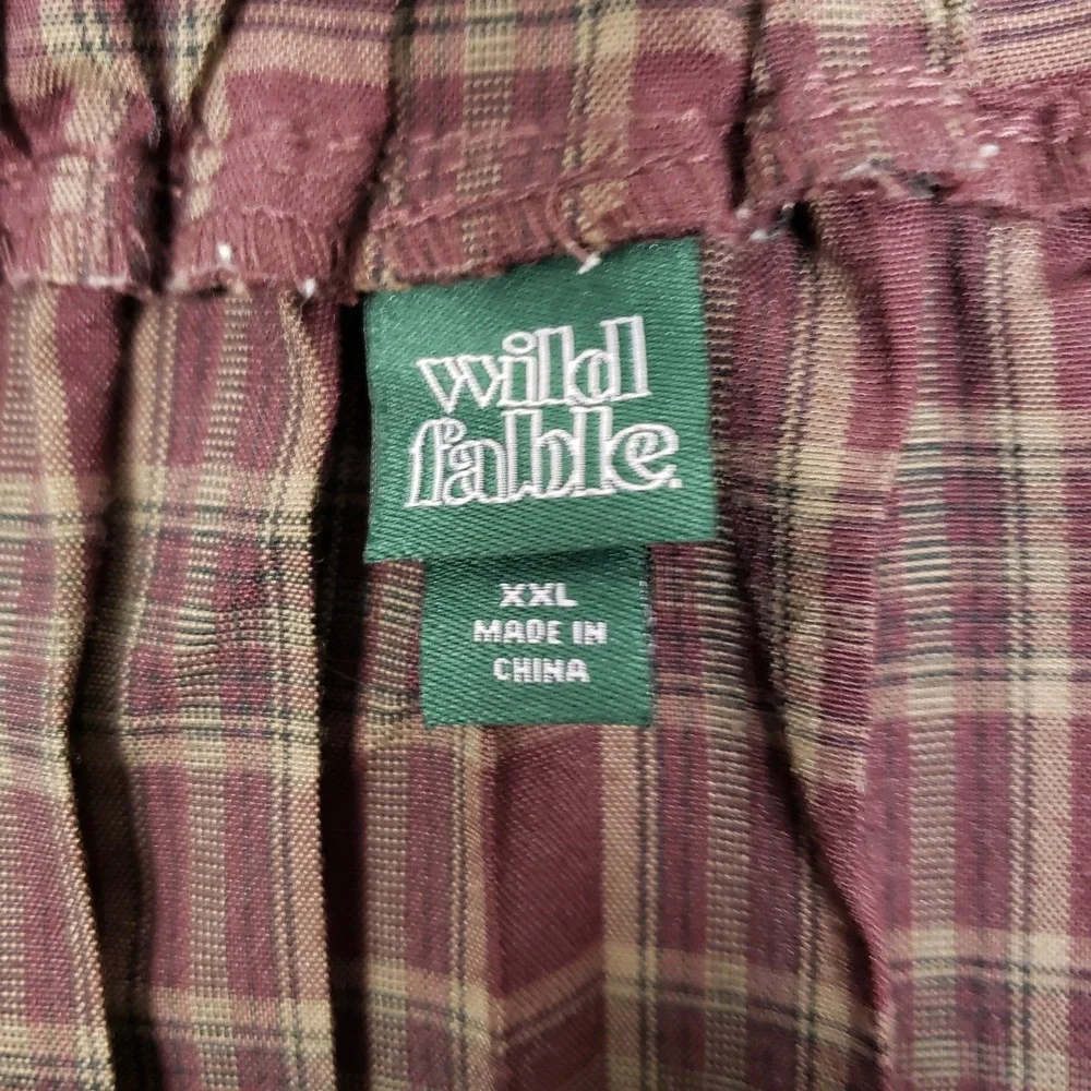 Wild Fable Pleated Mini Skirt Maroon Plaid Side Buckle Academia XXL